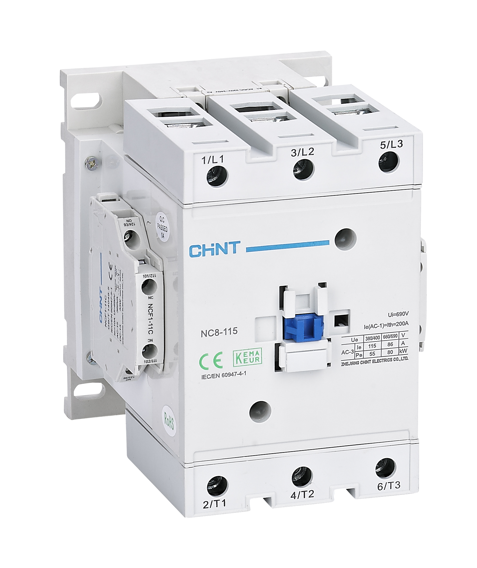 Contacteurs NC8 de 9A jusqu'à 2650A - 50/60Hz 